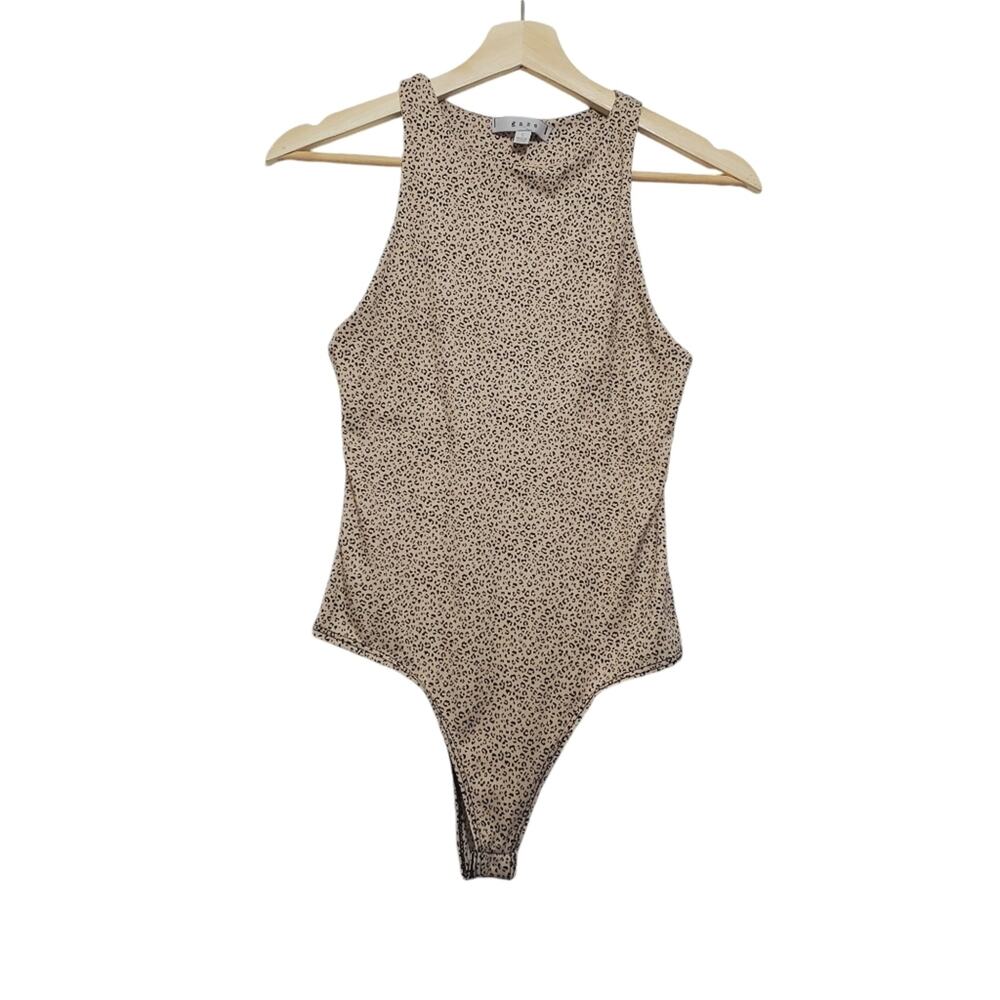 Gaze | Sleeveless Ditsy Cheetah Print Soft Stretch Bodysuit